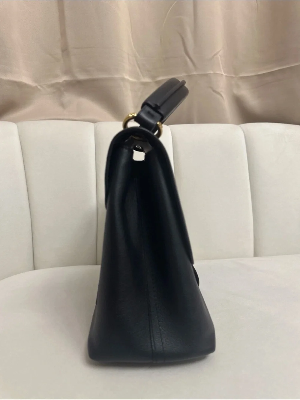 Louis Vuitton Black Monogram V Satchel with Gold Hardware